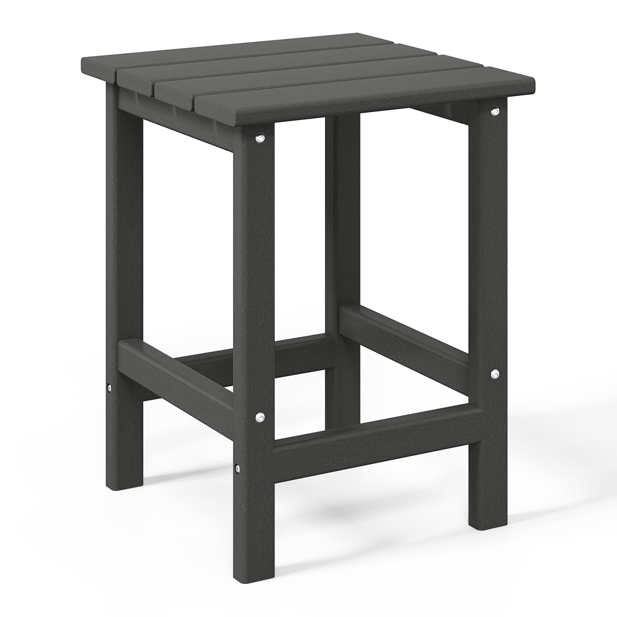 WestinTrends Malibu 14" Square Outdoor Side Table for Adirondack Chair, Gray