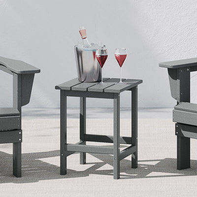 WestinTrends Malibu 14" Square Outdoor Side Table for Adirondack Chair, Gray