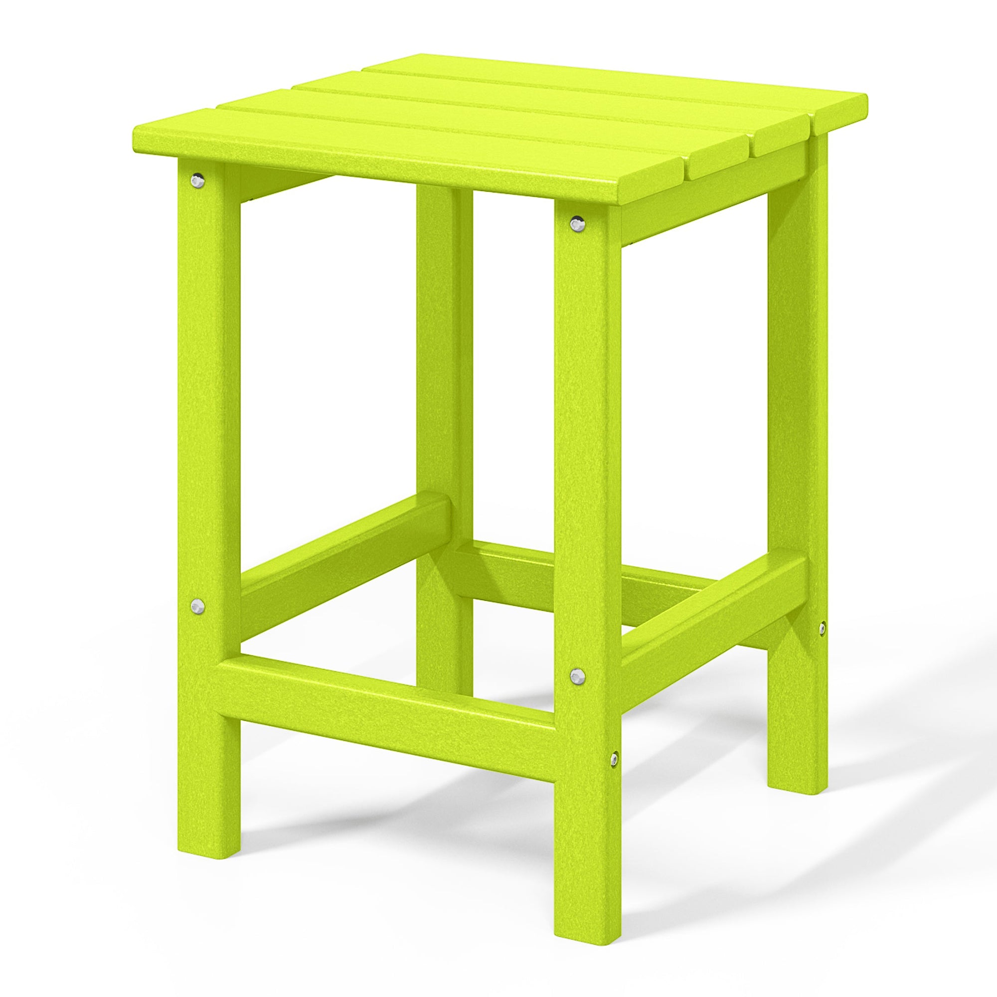 WestinTrends Malibu 14-Inch Square Outdoor Side Table for Adirondack Chair, Lime