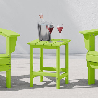 WestinTrends Malibu 14-Inch Square Outdoor Side Table for Adirondack Chair, Lime