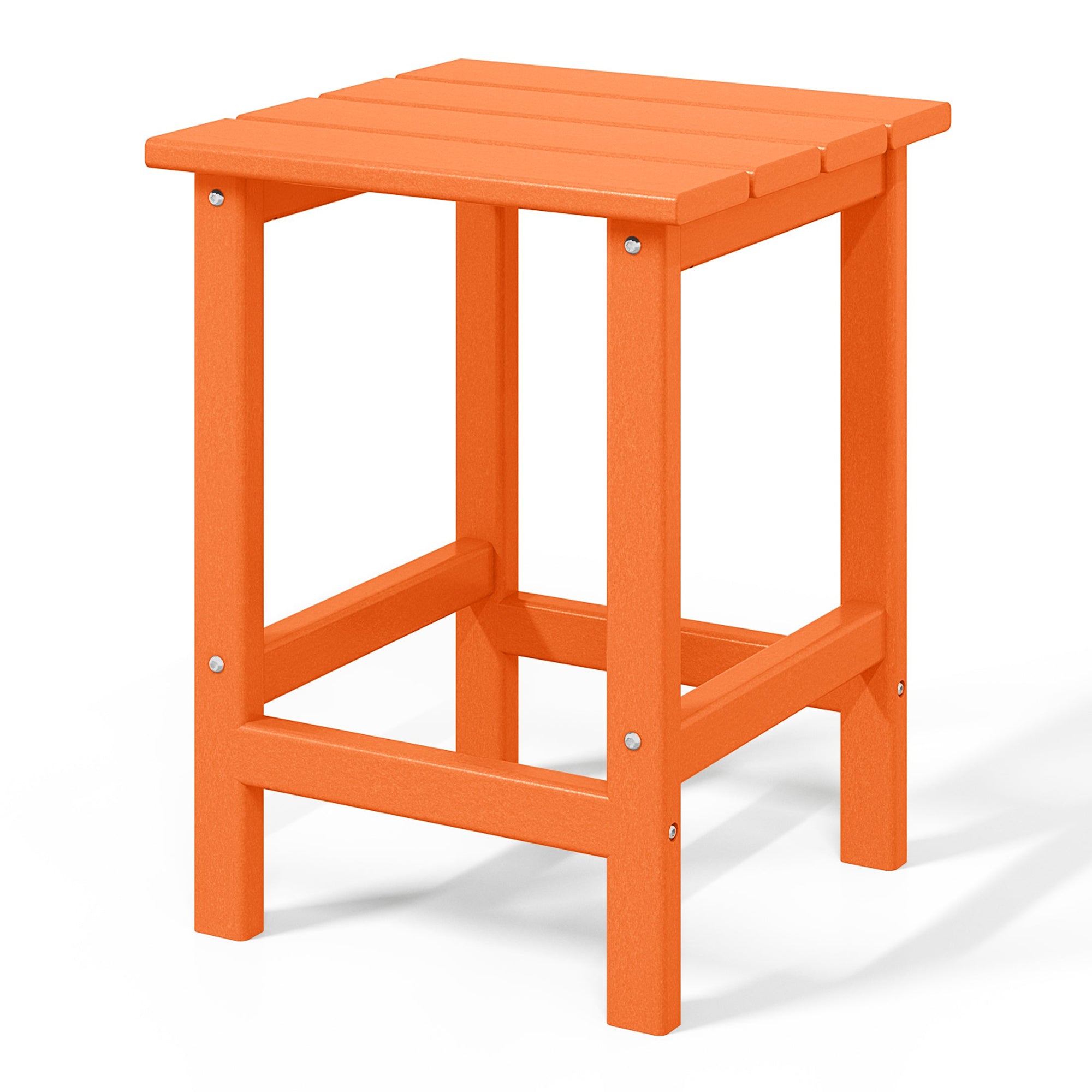 WestinTrends Malibu 14" Square Outdoor Side Table for Adirondack Chair, Orange
