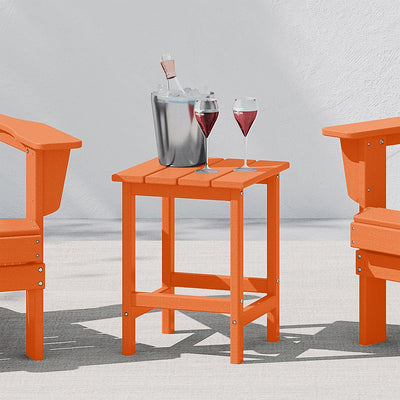 WestinTrends Malibu 14" Square Outdoor Side Table for Adirondack Chair, Orange
