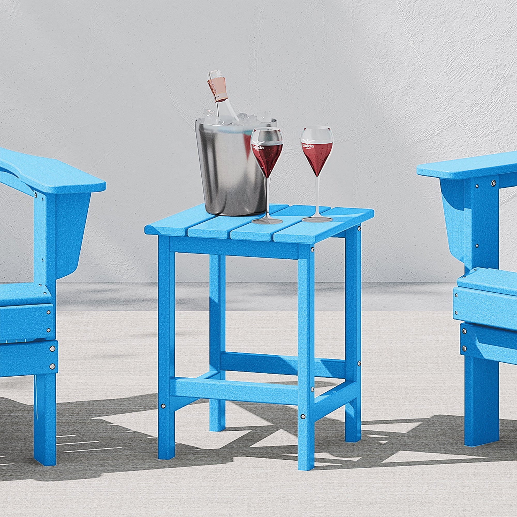 WestinTrends Malibu 14-Inch Square Outdoor Side Table for Adirondack Chair