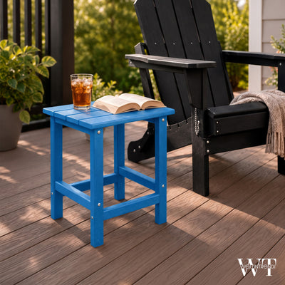 WestinTrends Malibu 14-Inch Square Outdoor Side Table for Adirondack Chair