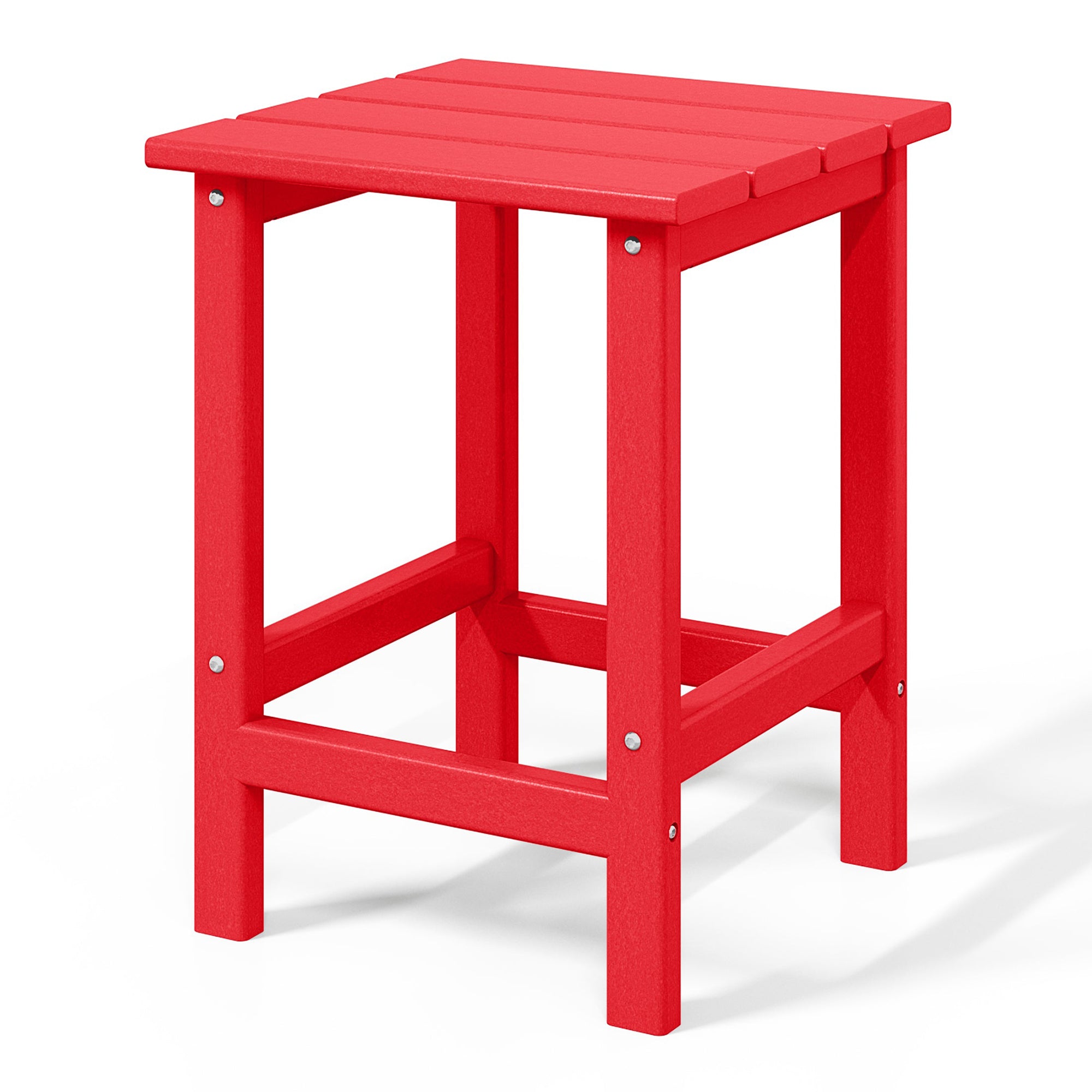 WestinTrends Malibu 14" Square Outdoor Side Table for Adirondack Chair, Red