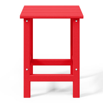 WestinTrends Malibu 14" Square Outdoor Side Table for Adirondack Chair, Red