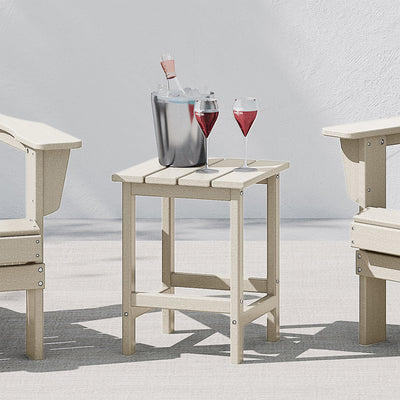WestinTrends Malibu 14" Square Outdoor Side Table for Adirondack Chair, Sand