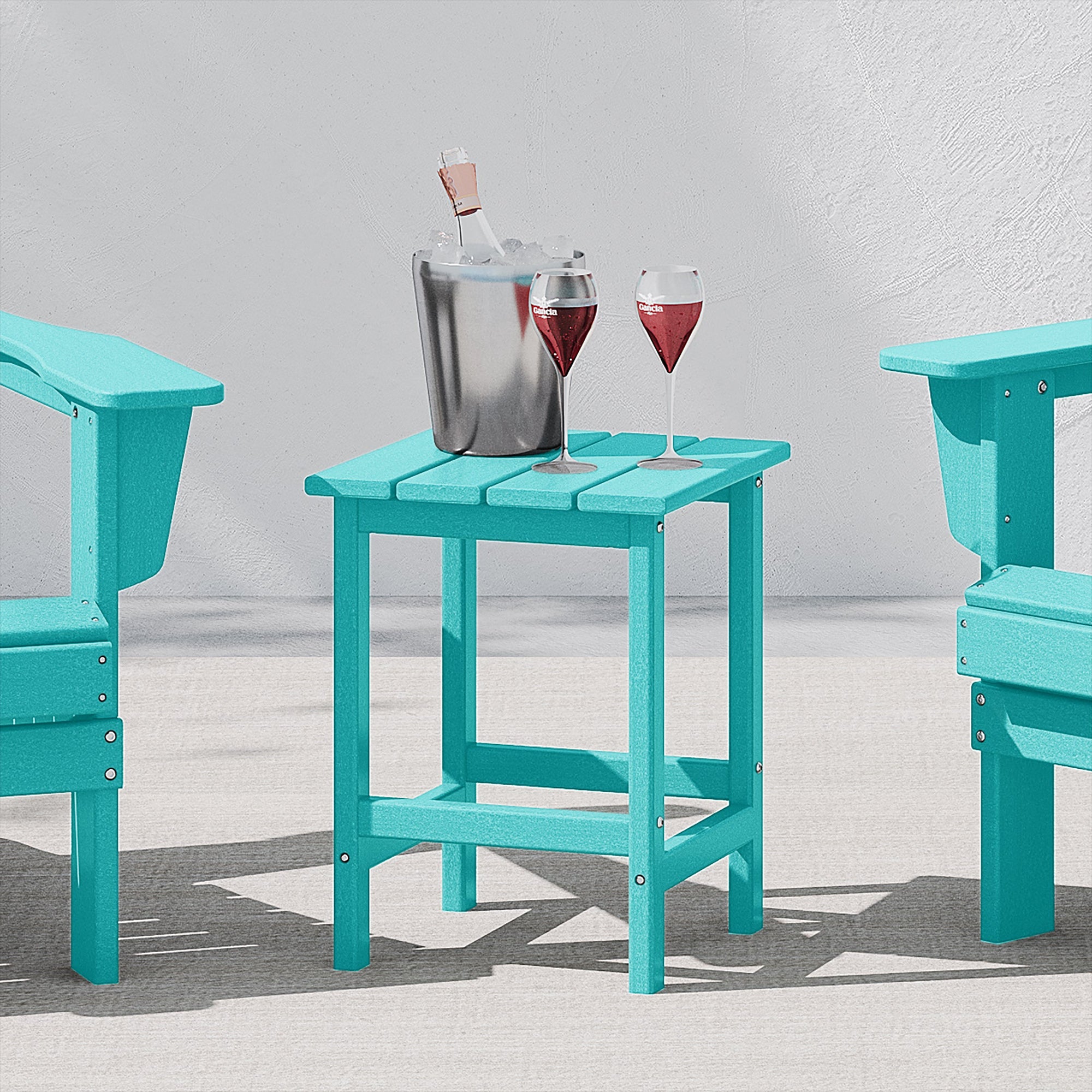 WestinTrends Malibu 14-Inch Square Outdoor Side Table for Adirondack Chair