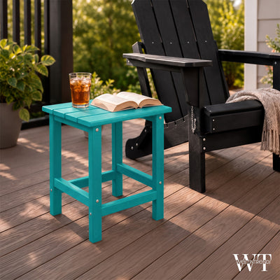 WestinTrends Malibu 14-Inch Square Outdoor Side Table for Adirondack Chair