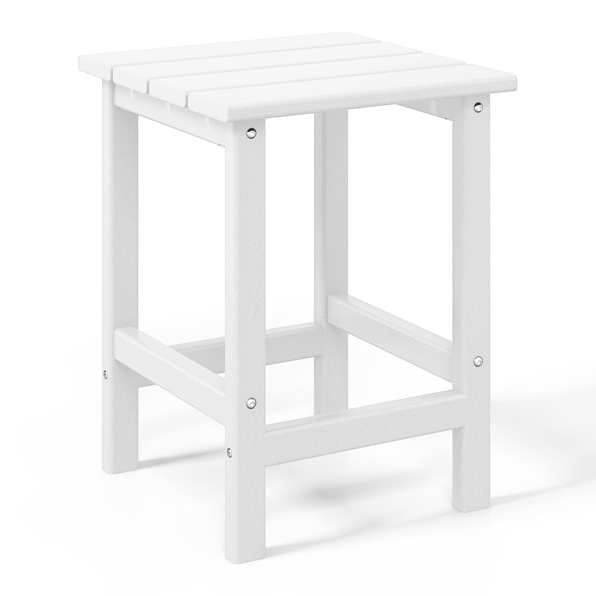 WestinTrends Malibu 14" Square Outdoor Side Table for Adirondack Chair, White