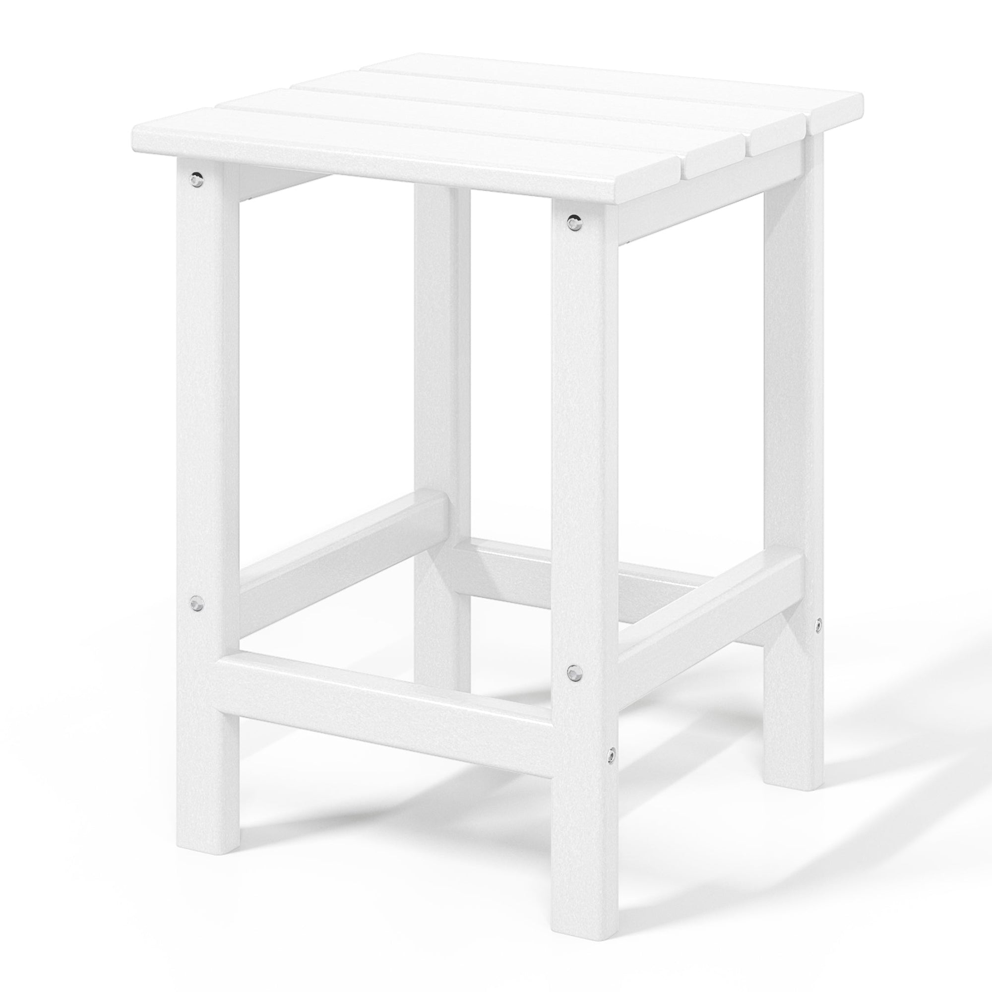 WestinTrends Malibu 14" Square Outdoor Side Table for Adirondack Chair, White