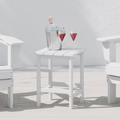 WestinTrends Malibu 14" Square Outdoor Side Table for Adirondack Chair, White