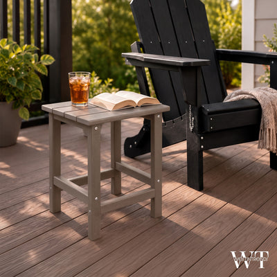 WestinTrends Malibu 14 Inch Square Outdoor Side Table for Adirondack Chair