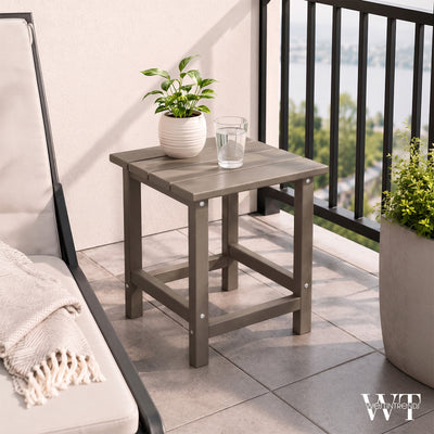 WestinTrends Malibu 14 Inch Square Outdoor Side Table for Adirondack Chair