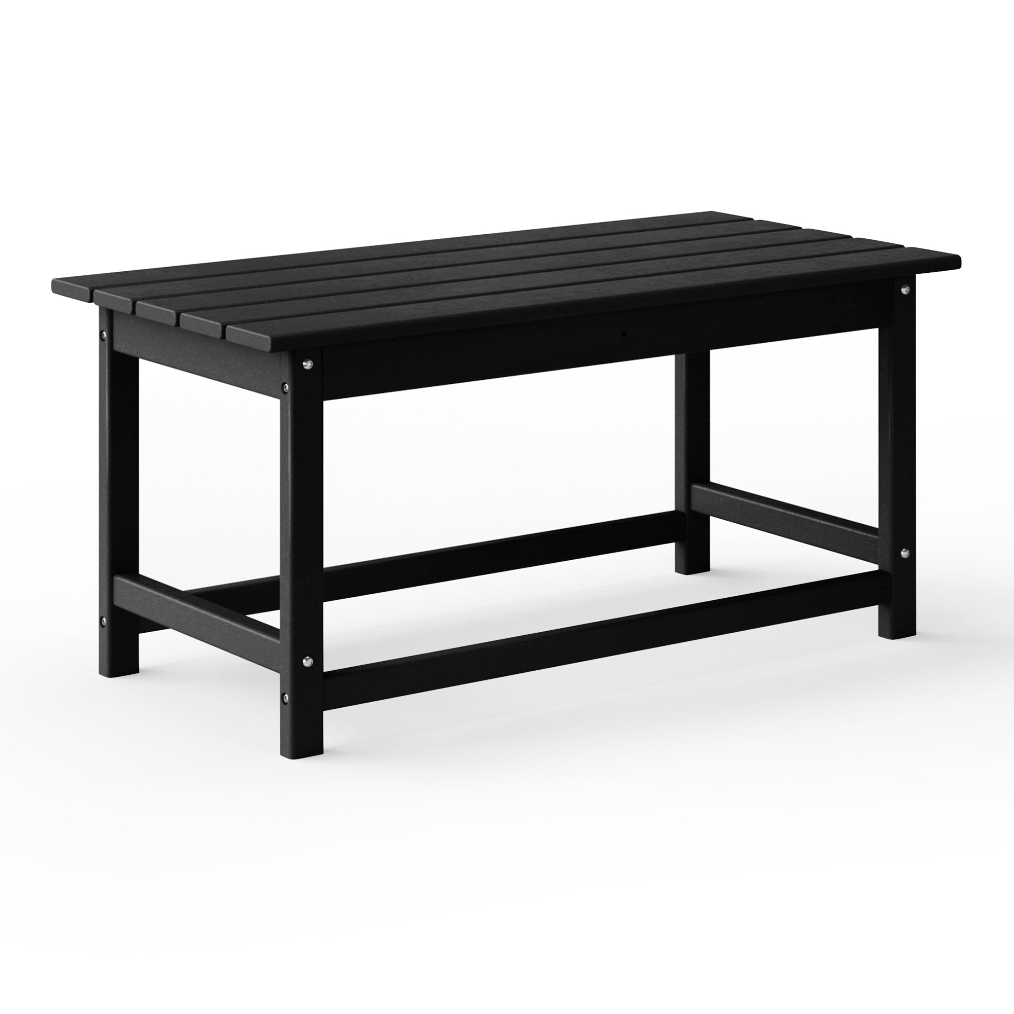 WestinTrends Malibu Outdoor Poly Lumber Coffee Table, 35.25 x 17.5 Inch, Black