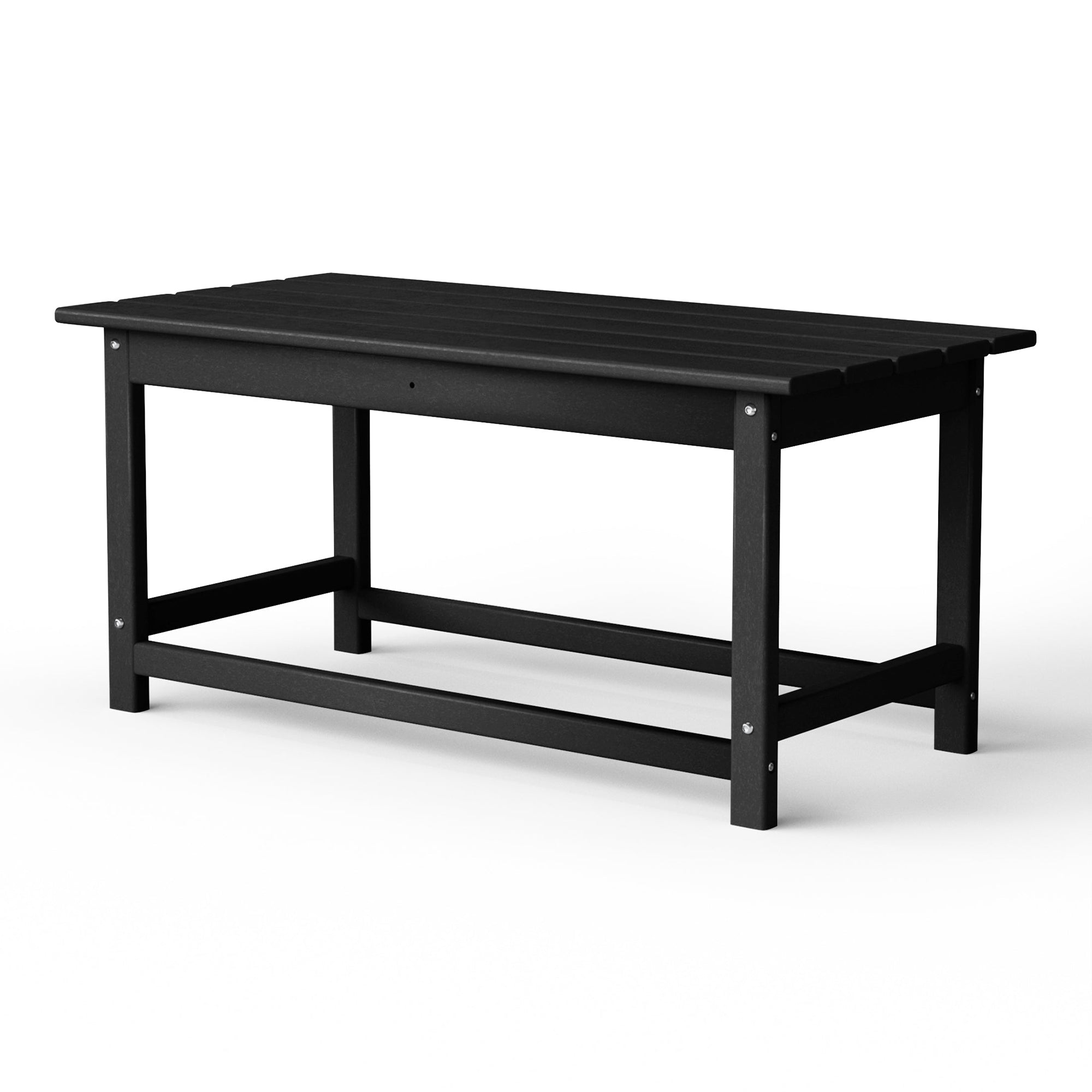WestinTrends Malibu Outdoor Poly Lumber Coffee Table, 35.25 x 17.5 Inch, Black