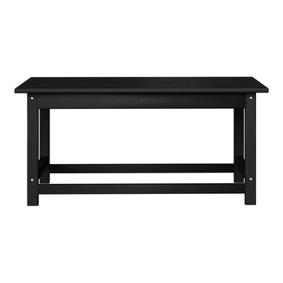 WestinTrends Malibu Outdoor Poly Lumber Coffee Table, 35.25 x 17.5 Inch, Black