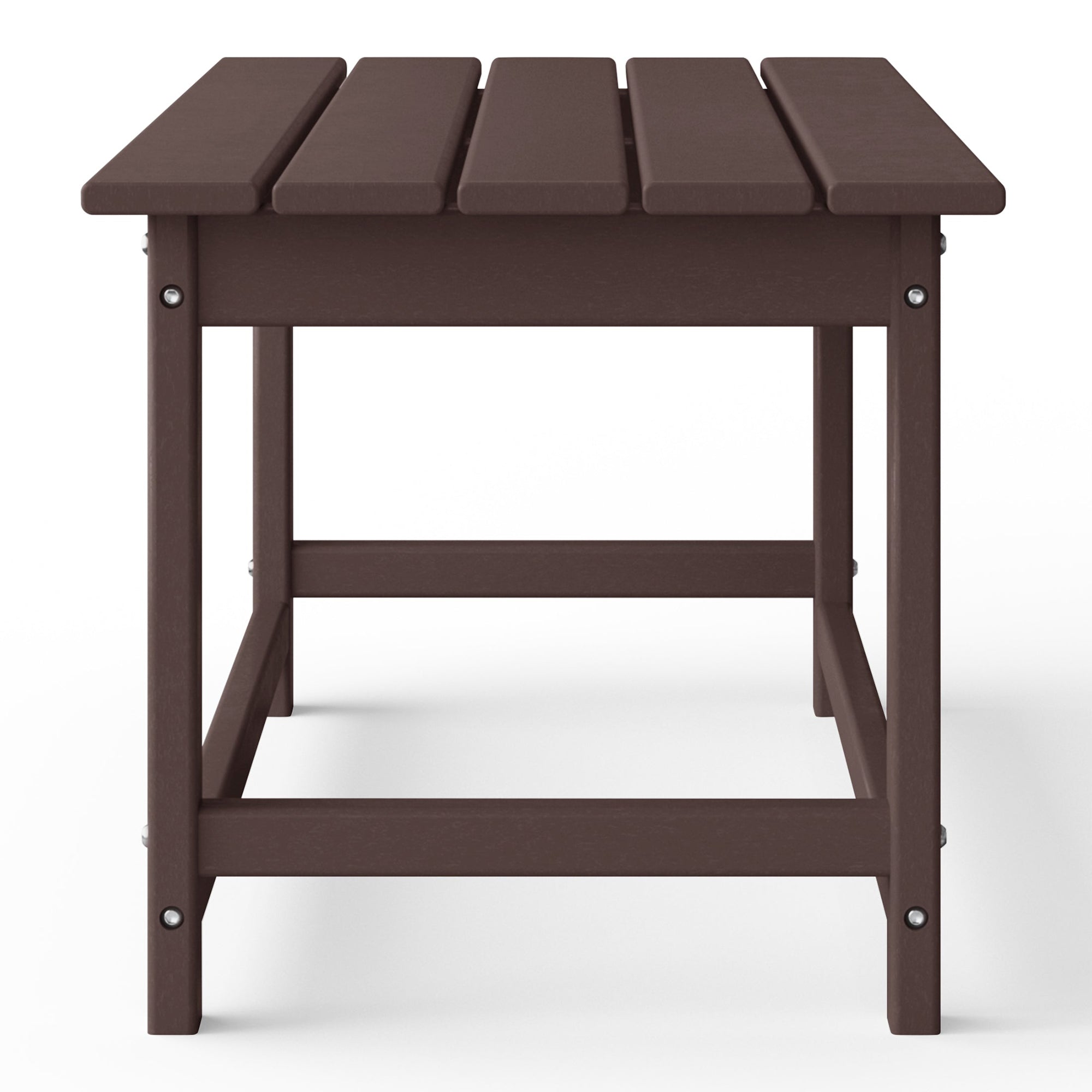 WestinTrends Malibu Outdoor Poly Coffee Table, 35.25 x 17.5 Inch, Dark Brown