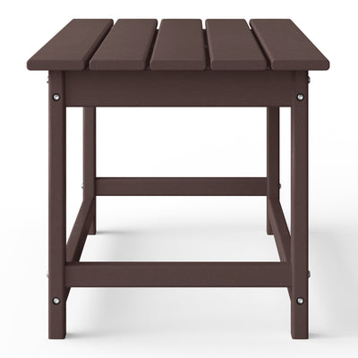 WestinTrends Malibu Outdoor Poly Coffee Table, 35.25 x 17.5 Inch, Dark Brown
