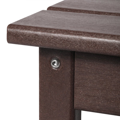 WestinTrends Malibu Outdoor Poly Coffee Table, 35.25 x 17.5 Inch, Dark Brown