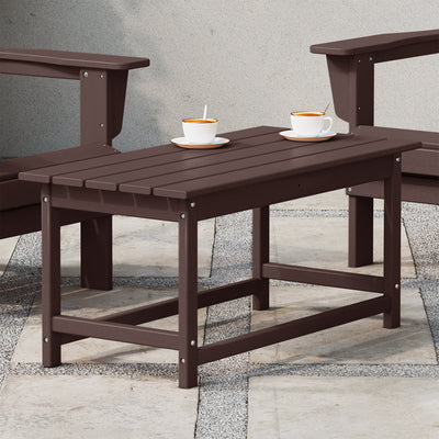 WestinTrends Malibu Outdoor Poly Coffee Table, 35.25 x 17.5 Inch, Dark Brown