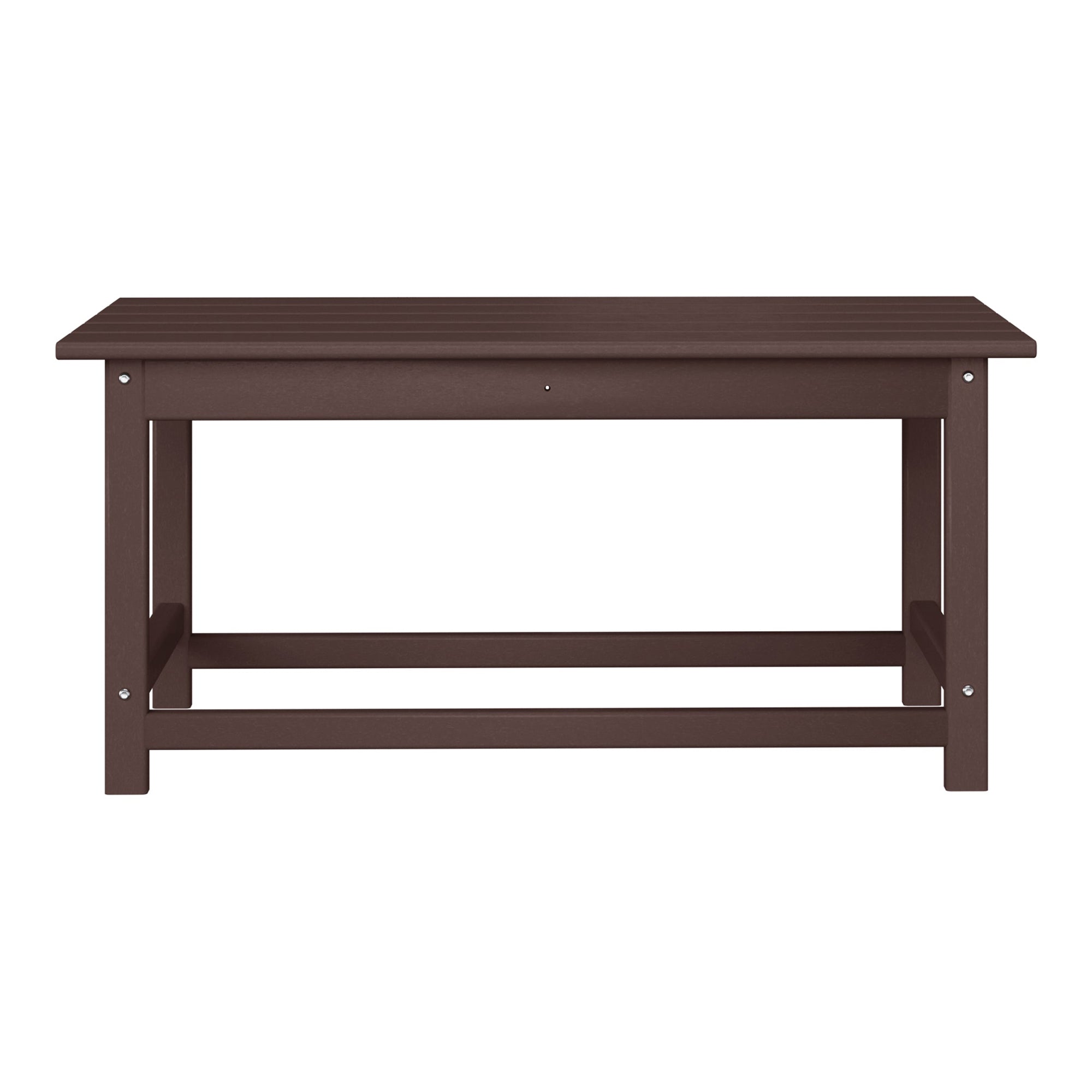 WestinTrends Malibu Outdoor Poly Coffee Table, 35.25 x 17.5 Inch, Dark Brown