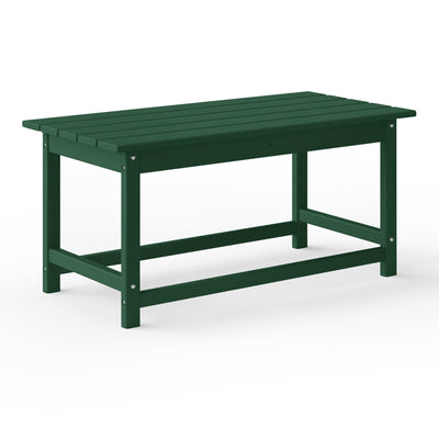 WestinTrends Malibu Outdoor Poly Coffee Table, 35.25 x 17.5 Inch, Dark Green