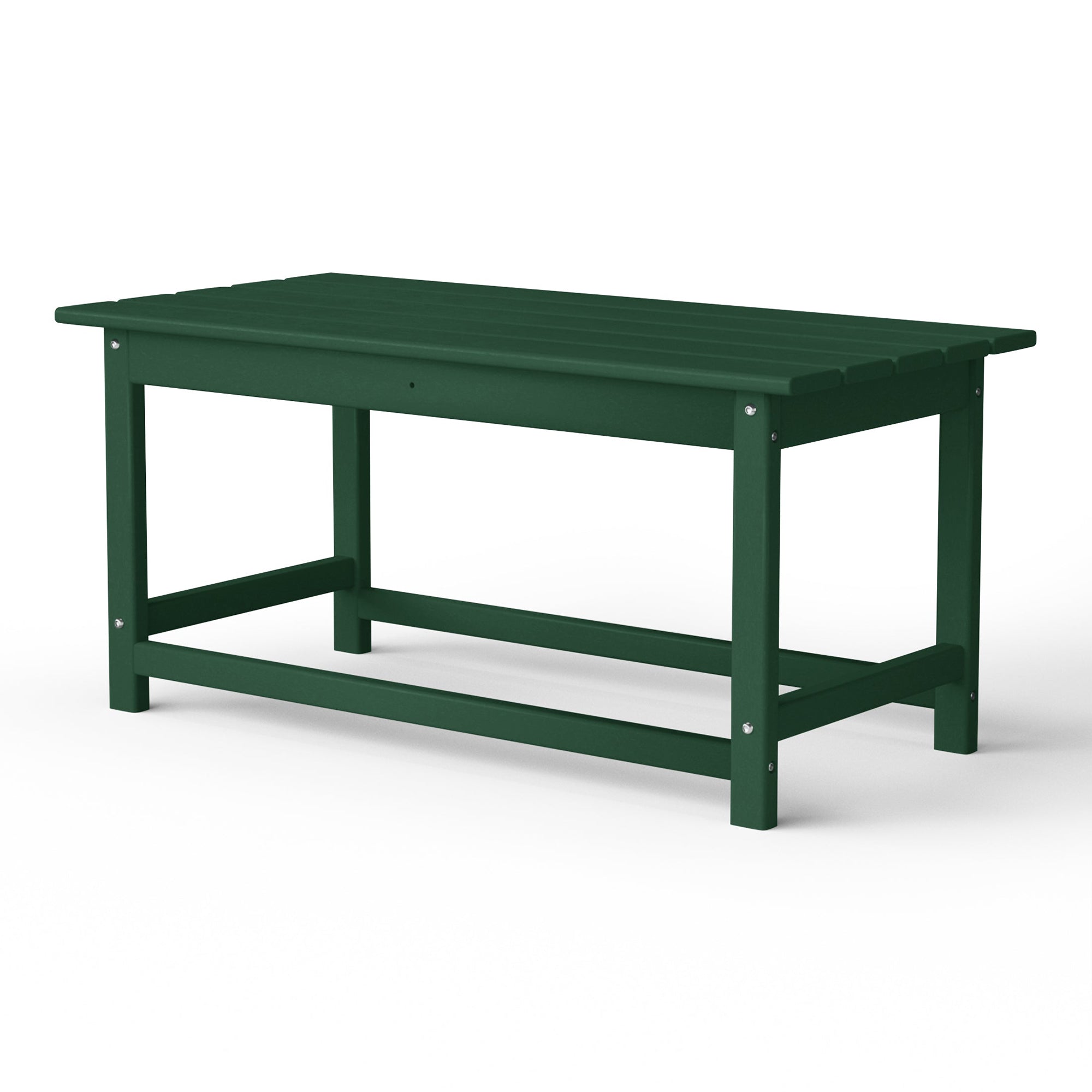 WestinTrends Malibu Outdoor Poly Coffee Table, 35.25 x 17.5 Inch, Dark Green