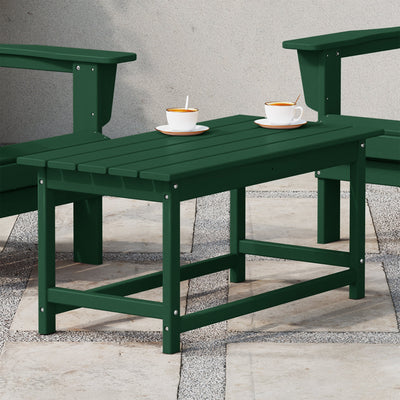 WestinTrends Malibu Outdoor Poly Coffee Table, 35.25 x 17.5 Inch, Dark Green