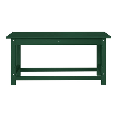WestinTrends Malibu Outdoor Poly Coffee Table, 35.25 x 17.5 Inch, Dark Green