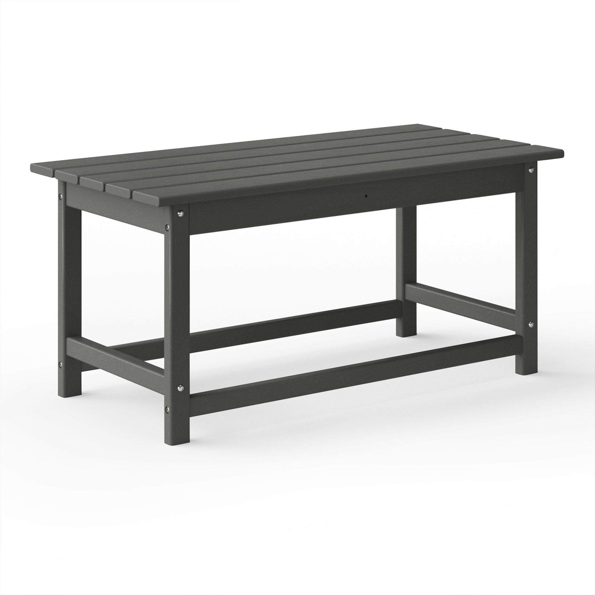 WestinTrends Malibu Outdoor Poly Lumber Coffee Table, 35.25 x 17.5 Inch, Gray
