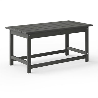 WestinTrends Malibu Outdoor Poly Lumber Coffee Table, 35.25 x 17.5 Inch, Gray