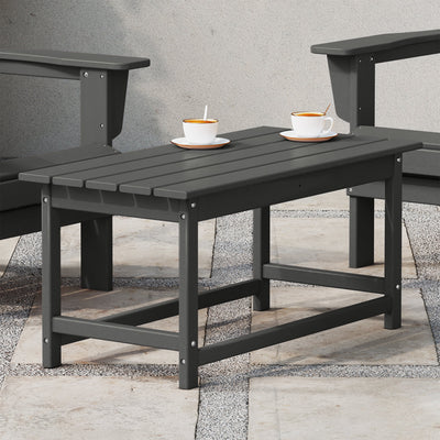 WestinTrends Malibu Outdoor Poly Lumber Coffee Table, 35.25 x 17.5 Inch, Gray