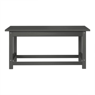 WestinTrends Malibu Outdoor Poly Lumber Coffee Table, 35.25 x 17.5 Inch, Gray