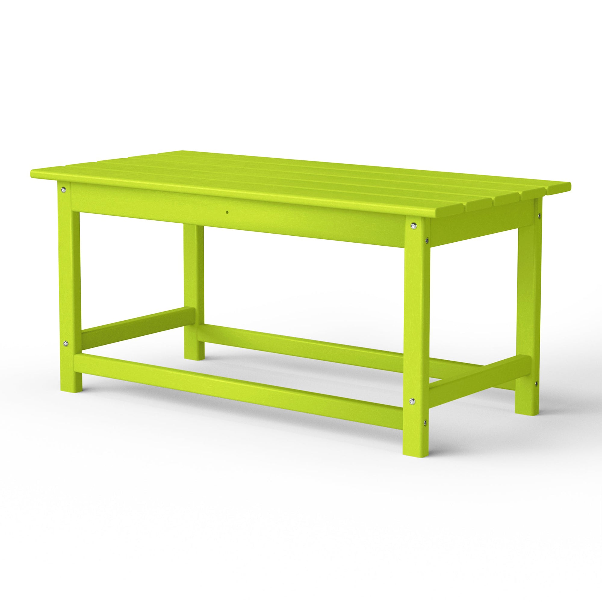 WestinTrends Malibu Outdoor Poly Lumber Coffee Table, 35.25 x 17.5 Inch, Lime