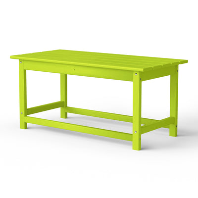 WestinTrends Malibu Outdoor Poly Lumber Coffee Table, 35.25 x 17.5 Inch, Lime