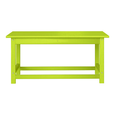 WestinTrends Malibu Outdoor Poly Lumber Coffee Table, 35.25 x 17.5 Inch, Lime