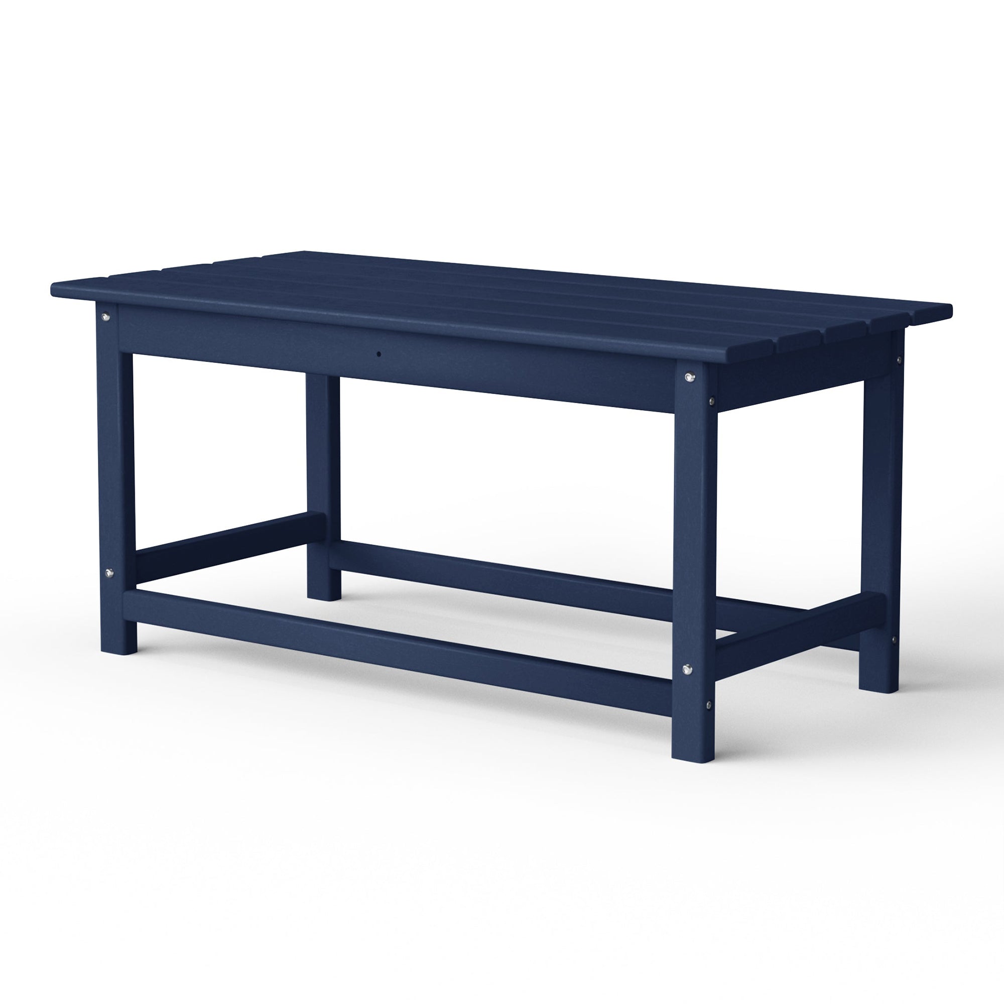 WestinTrends Malibu Outdoor Poly Coffee Table, 35.25 x 17.5 Inch, Navy Blue