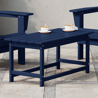 WestinTrends Malibu Outdoor Poly Coffee Table, 35.25 x 17.5 Inch, Navy Blue
