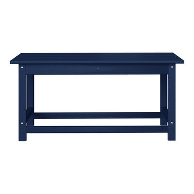 WestinTrends Malibu Outdoor Poly Coffee Table, 35.25 x 17.5 Inch, Navy Blue