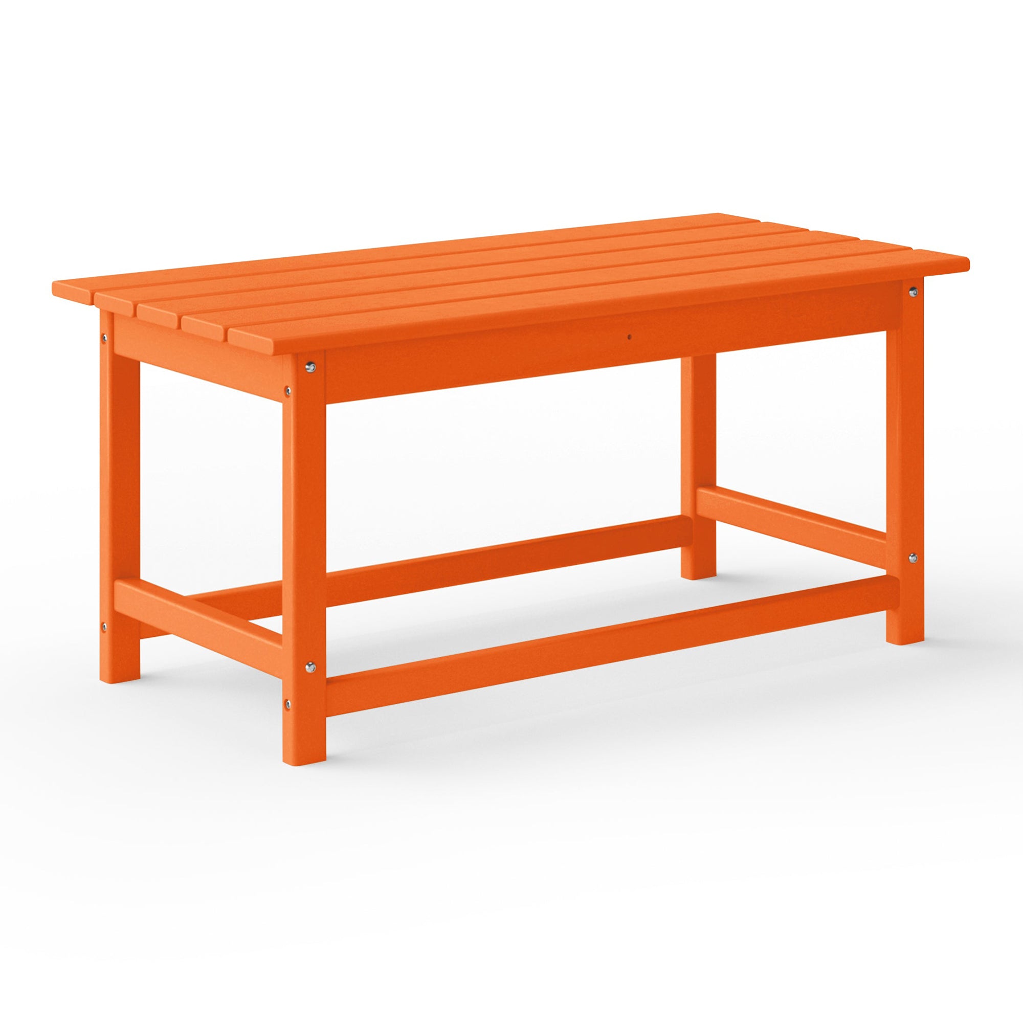 WestinTrends Malibu Outdoor Poly Lumber Coffee Table, 35.25 x 17.5 Inch, Orange