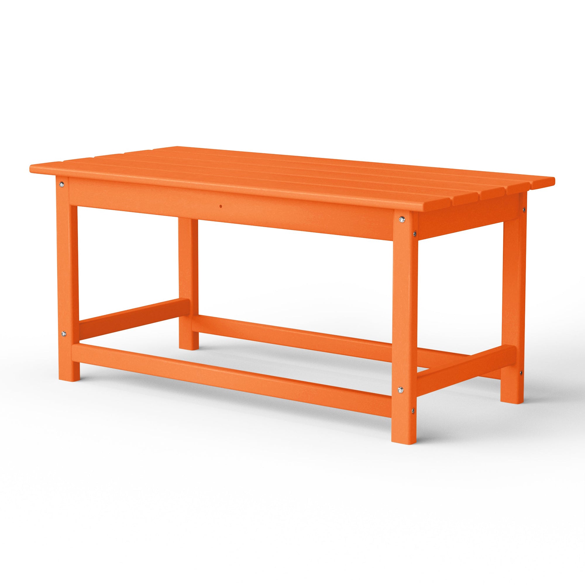 WestinTrends Malibu Outdoor Poly Lumber Coffee Table, 35.25 x 17.5 Inch, Orange