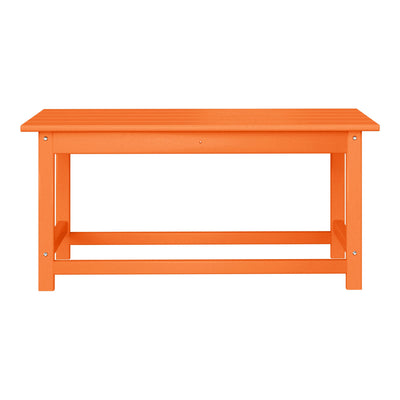 WestinTrends Malibu Outdoor Poly Lumber Coffee Table, 35.25 x 17.5 Inch, Orange