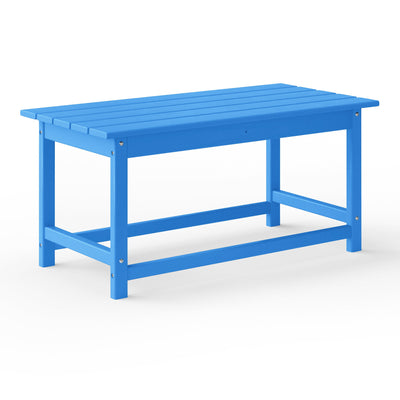 WestinTrends Malibu Outdoor Poly Coffee Table, 35.25 x 17.5 Inch, Pacific Blue