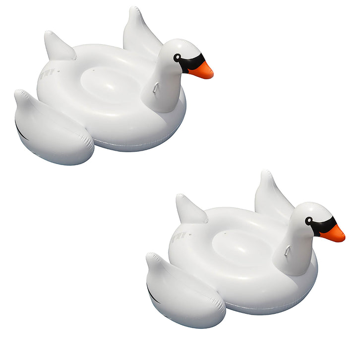 2-Pack Swimline Giant Inflatable Ride-On 75-Inch Swan Floats | 2 x 90621