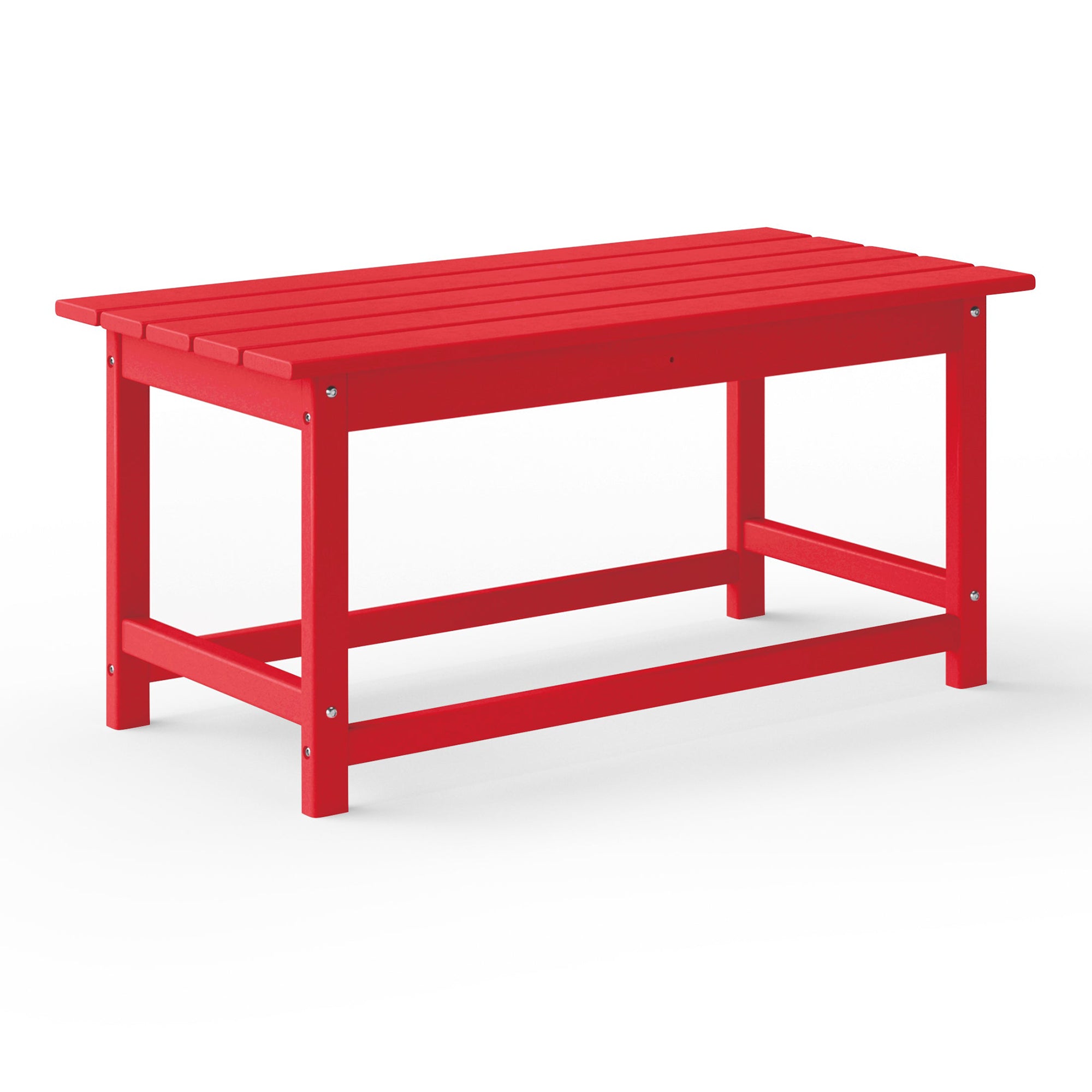 WestinTrends Malibu Outdoor Poly Lumber Coffee Table, 35.25 x 17.5 Inch, Red