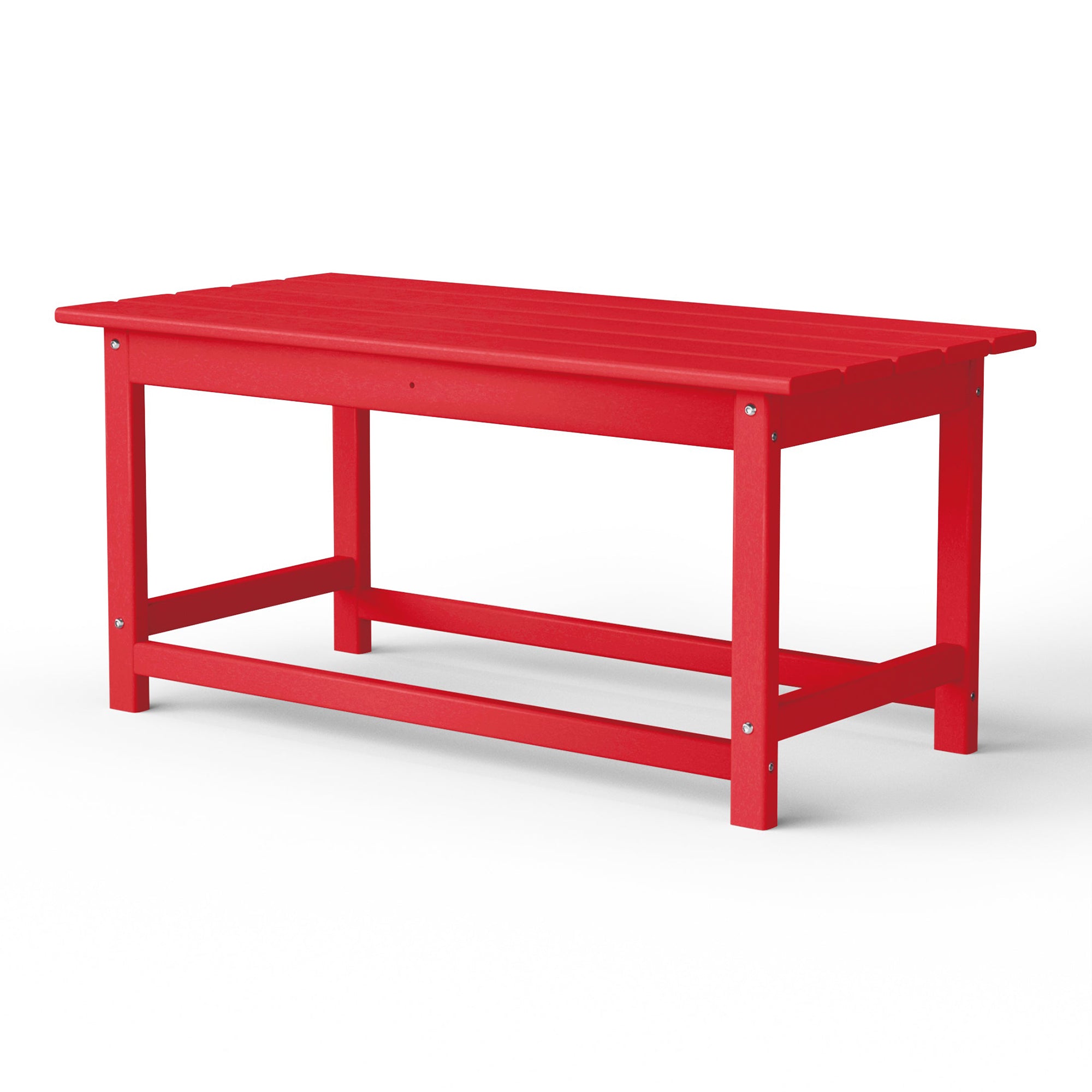 WestinTrends Malibu Outdoor Poly Lumber Coffee Table, 35.25 x 17.5 Inch, Red