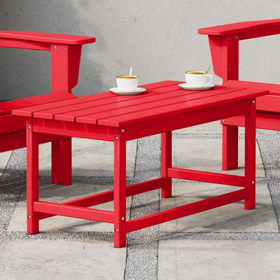 WestinTrends Malibu Outdoor Poly Lumber Coffee Table, 35.25 x 17.5 Inch, Red