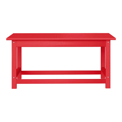 WestinTrends Malibu Outdoor Poly Lumber Coffee Table, 35.25 x 17.5 Inch, Red