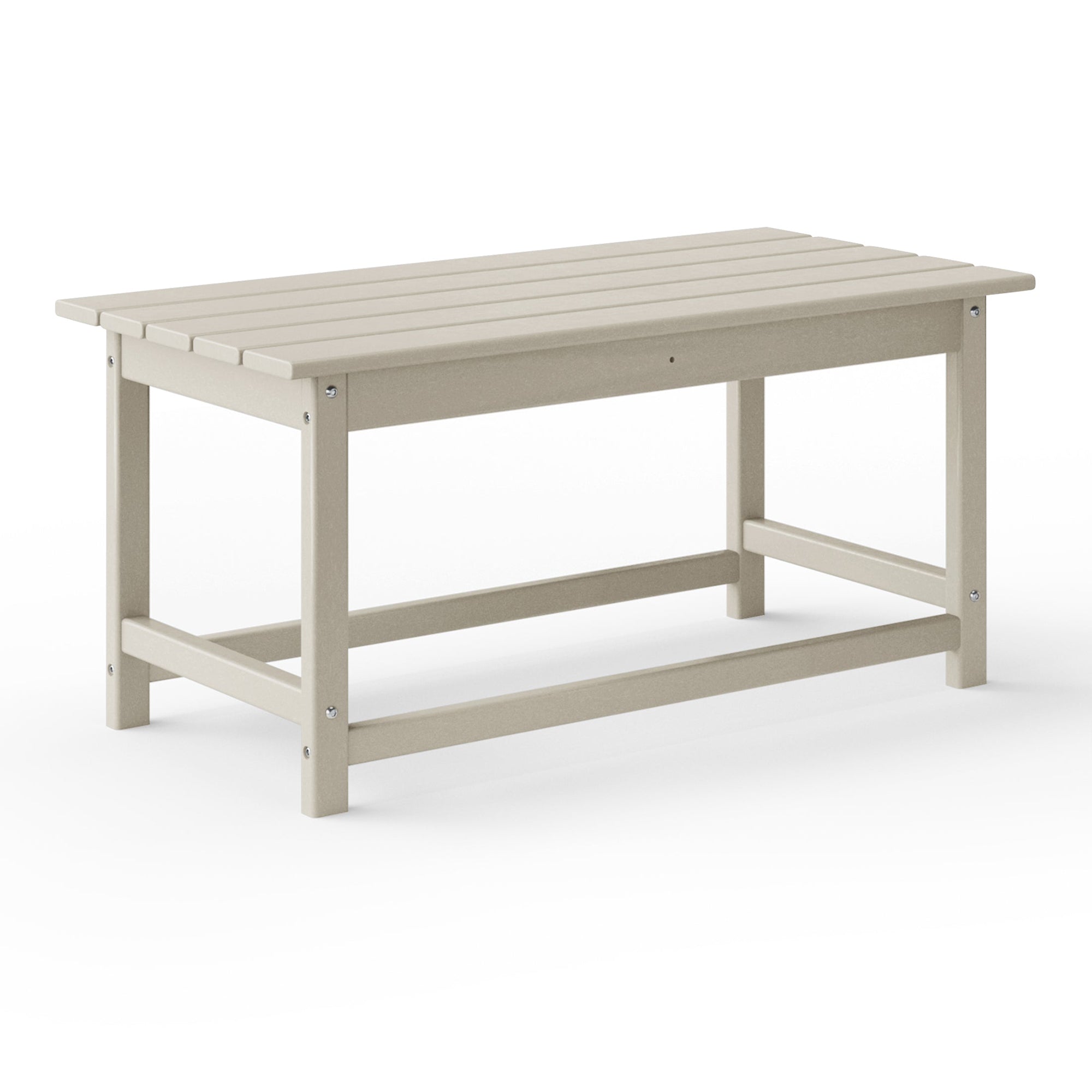 WestinTrends Malibu Outdoor Poly Lumber Coffee Table, 35.25 x 17.5 Inch, Sand